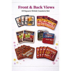 10 Vintage Advertising Drink Coasters Beer Soda Bar Mixed Brands